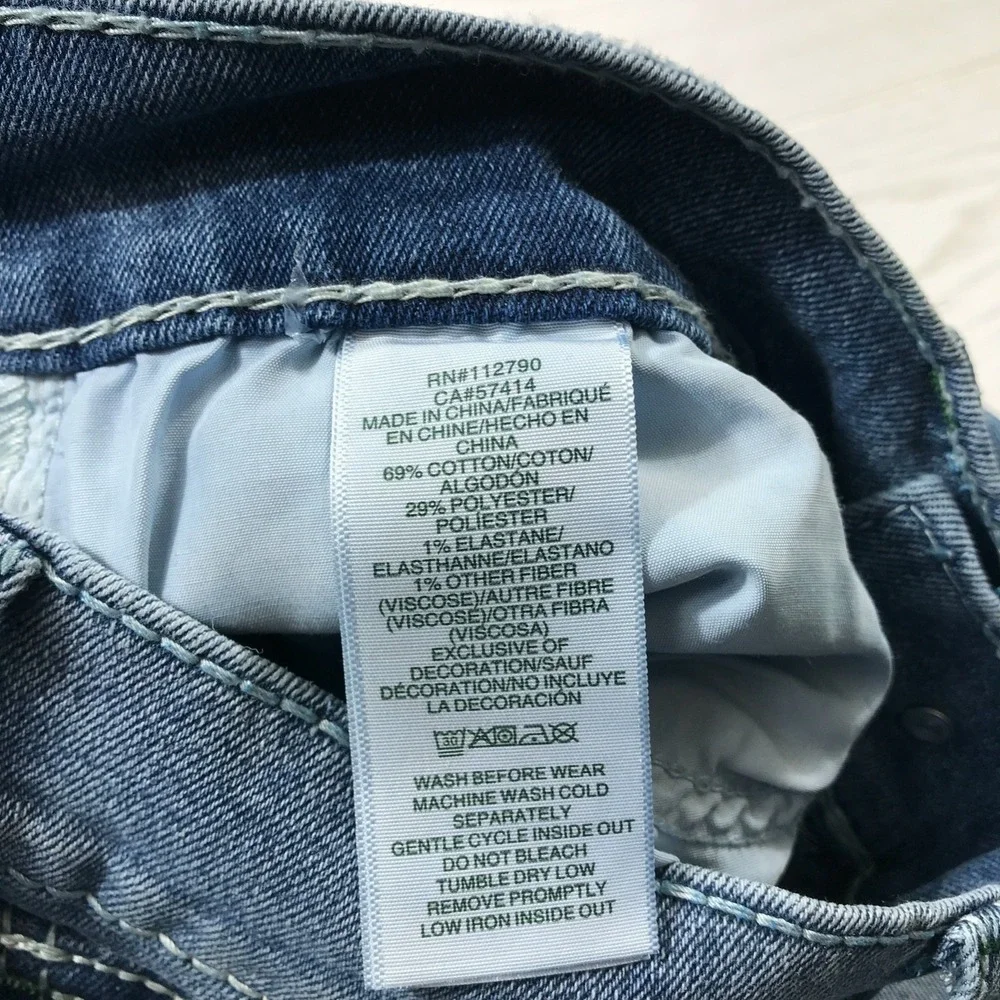 True Religion Ricky Big T Flap Jeans Men 30x34 Blue Straight Cotton Blend New